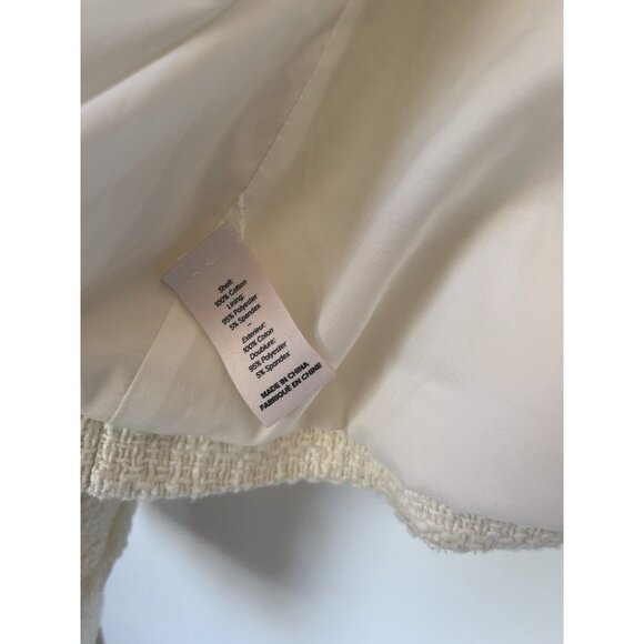 Cinq à Sept Tous Les Jours Keegan Ivory Tweed Fringe Trim Jacket Size 14 Classic - Picture 8 of 11